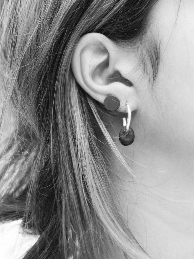 MOON - EARRING ( 3 MATERIALS )