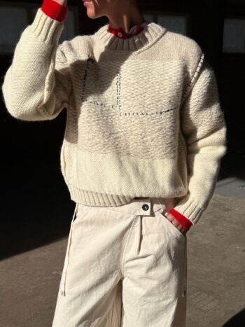 VEEN - EMBROIDERED JUMPER - Size 1 (36/38), Beige-Off White